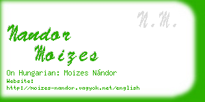 nandor moizes business card