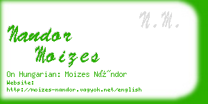 nandor moizes business card